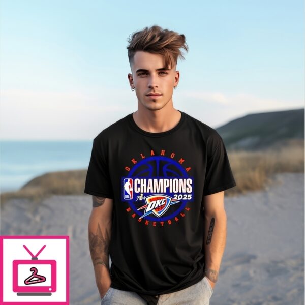 2025 Nba Finals Champions Oklahoma City Thunder Circle T-Shirt