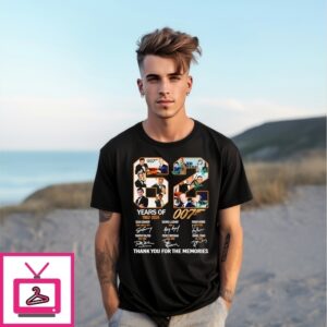 62 Years Of 1962-2024 007 Signatures Thank You For The Memories T-Shirt