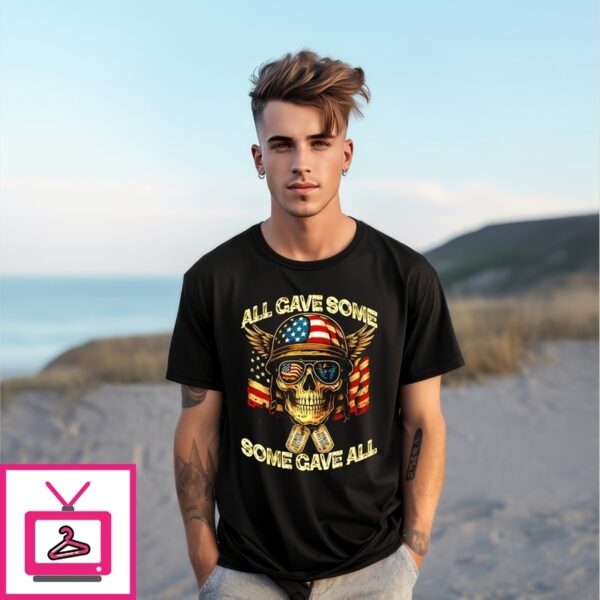 All Gave Some Gave All Flag And Skull T-Shirt