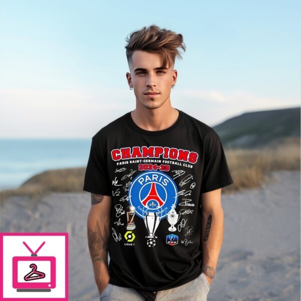 Champions Paris Saint-Germain Football Club 2024-25 Trophy T-Shirt