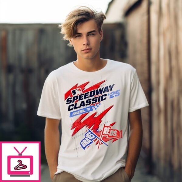 Cincinnati Reds Vs. Atlanta Braves 2025 Speedway Classic Flags T-Shirt