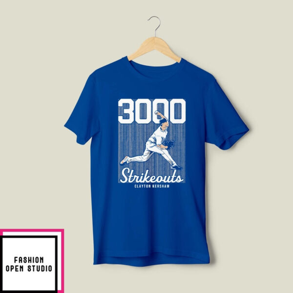 Clayton Kershaw 3000 Strikeouts T-Shirt