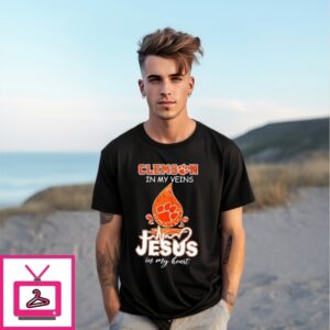 Clemson In My Veins Jesus In My Heart T-Shirt