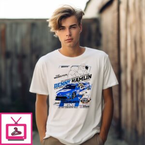 Denny Hamlin 2025 Autotrader Echopark Automotive 400 Race Win T-Shirt