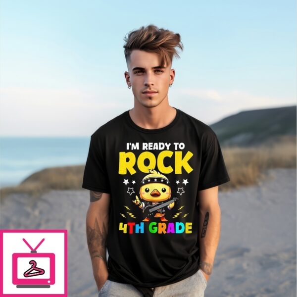 Duck I’M Ready To Rock 4Th Grade T-Shirt