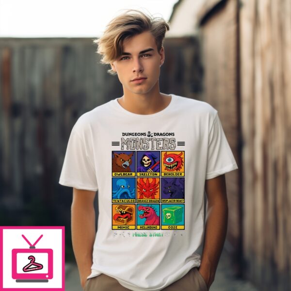 Dungeons & Dragons Wizards Of The Coast Monster Select Menu T-Shirt