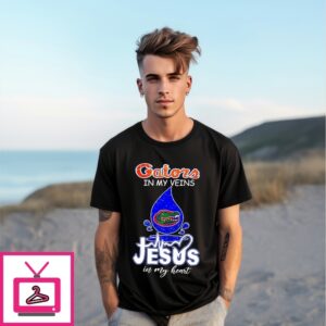Gators  In My Veins Jesus In My Heart T-Shirt Gators  In My Veins Jesus In My Heart T-Shirt