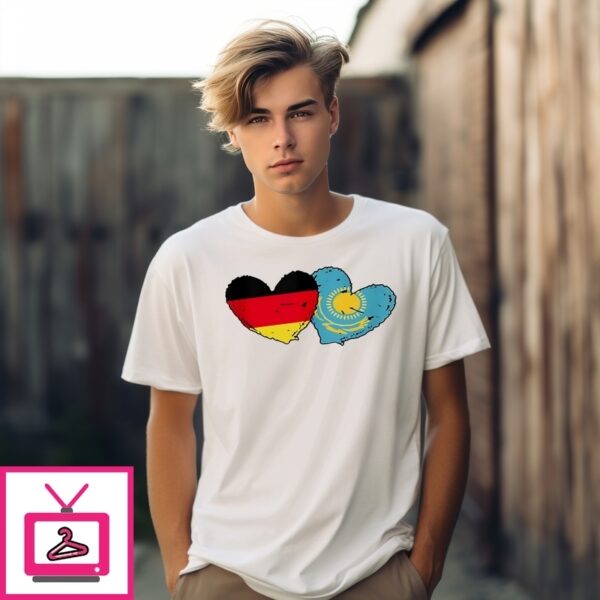 Germany Kazakhstan Flag Heart German Kazakh Friendship T-Shirt
