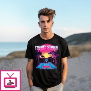 Hoop Vibes Basketball Stadium Sunset T-Shirt