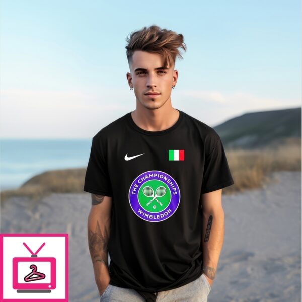 Jannik Sinner Champions Wimbledon 2025 Logo T-Shirt