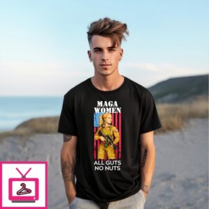 Maga Women All Guts No Nuts American Flag T-Shirt