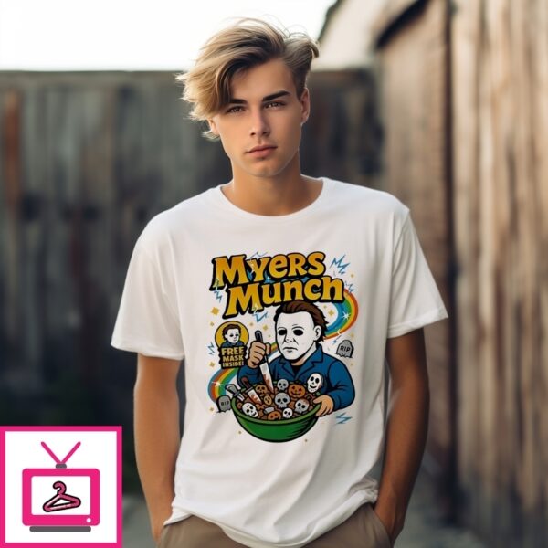 Michael Myers Munch Free Mask Inside Halloween T-Shirt