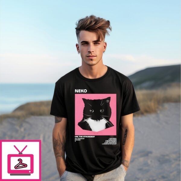 Neko Uni The Strongest Pink Cat T-Shirt
