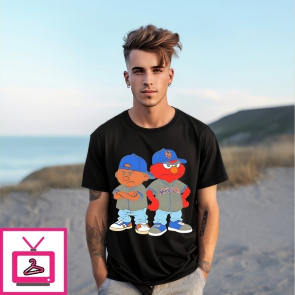 New York Mets Back 2 Back Mascot Caricature T-Shirt