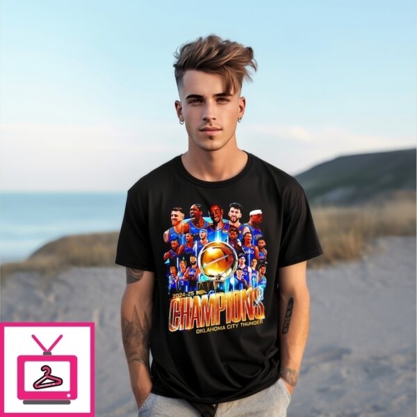 Okc Thunder 2025 Nba Finals Champions Team Collage T-Shirt