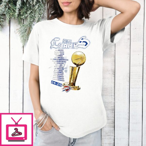 Oklahoma City Thunder 2025 Nba Finals Champions Player Name Shirt