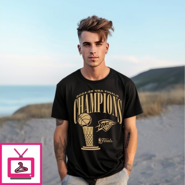 Oklahoma City Thunder 2025 Nba Finals Champions Roster Trophy T-Shirt