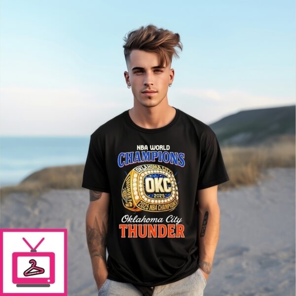 Oklahoma City Thunder Ring 2025 Nba Finals Champions T-Shirt