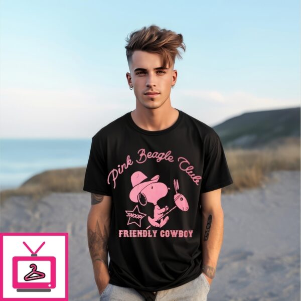 Pink Beagle Club Snoopy Friendly Cowboy T-Shirt