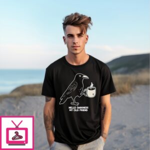 Raven Crow Coffee Hello Harkness My Old Friend T-Shirt