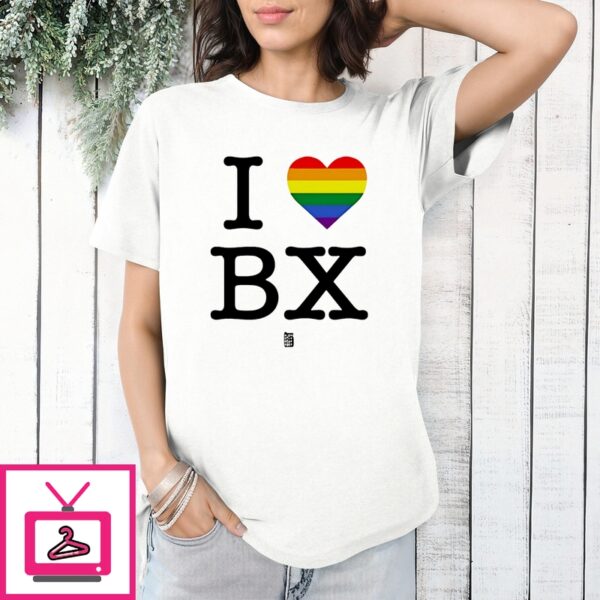 Reganaliyah Wearing I Love Bx Rainbow Shirt
