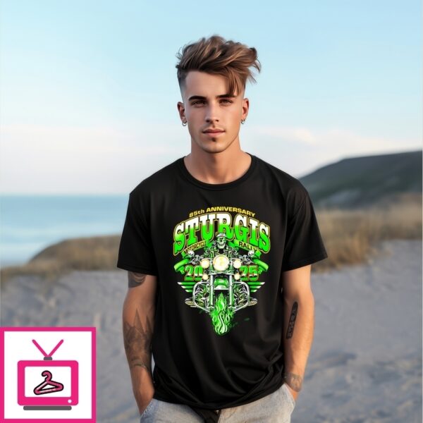 Sturgis Motorcycle Rally Green Skeleton Rider 85Th Anniversary 2025 T-Shirt
