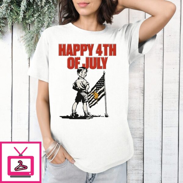 The Boy Peeing American Flag Happy 4Th Of July Shirt