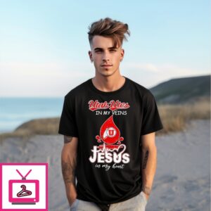 Utah Utes In My Veins Jesus In My Heart T-Shirt