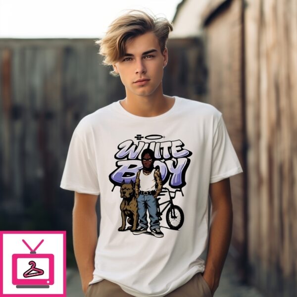 White Boy Pitbull Graffiti T-Shirt