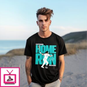 Cal Raleigh Catcher Record Seattle Mariners 50 Home Run Signature T-Shirt Cal Raleigh Catcher Record Seattle Mariners 50 Home Run Signature T-Shirt