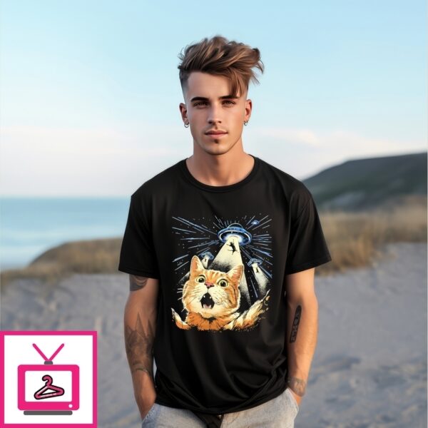 Cat Selfie Ufo Abduction T-Shirt