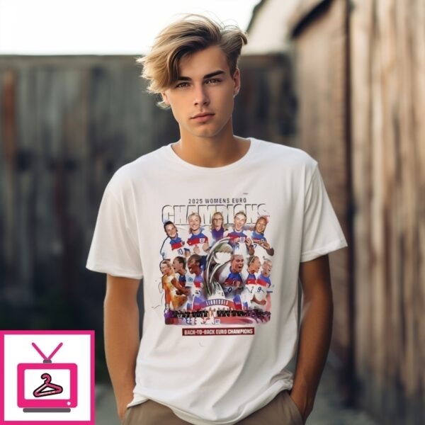 England Lionesses 2025 Winners Back To Back Champions T-Shirt