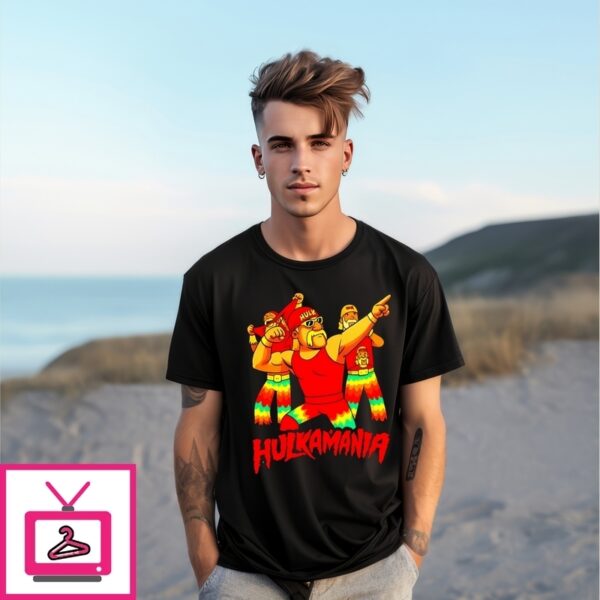 Hulka Mania Hulk Hogan Champion Rip Caricature T-Shirt
