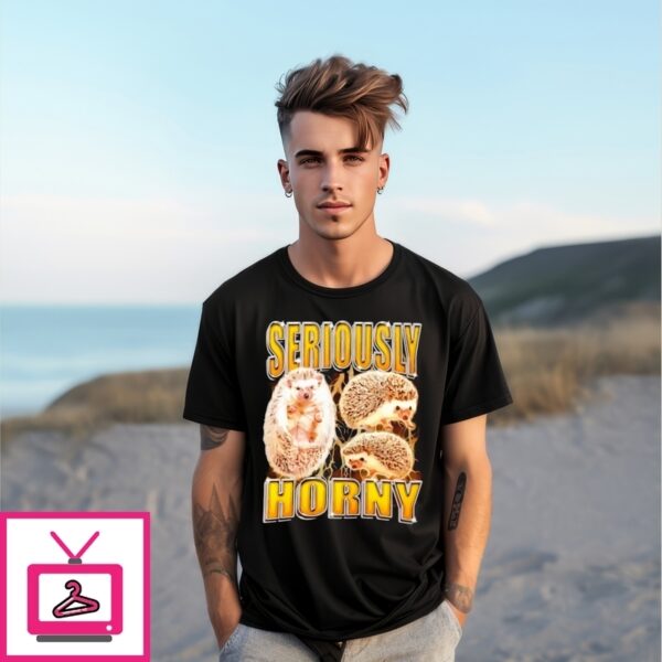 Seriously Horny Hedgehog Graphic T-Shirt