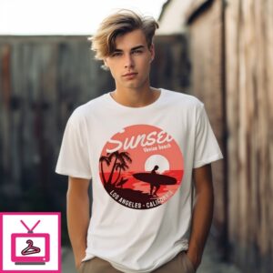Sunset Venice Beach Los Angeles California Vintage T-Shirt