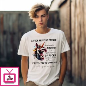 Zombie Unicorn A Fuck Must Be Earned Just Walk Around Bucket Of Of Fucks T-Shirt