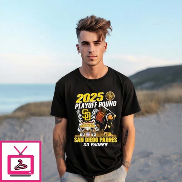 2025 Playoff Bound San Diego Padres Go Padres Mascot T-Shirt