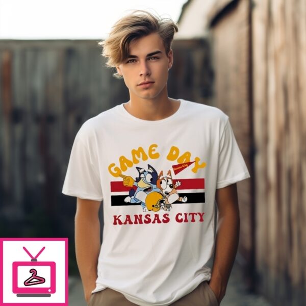 Bluey Characters Kansas City Chiefs Game Day T-Shirt