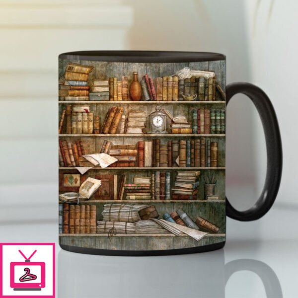 Bookshelf Mug Book Lovers Librarian Coffee Mug
