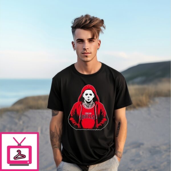 Chicago Bulls Nba Michael Myers Scary Halloween Mashup T-Shirt
