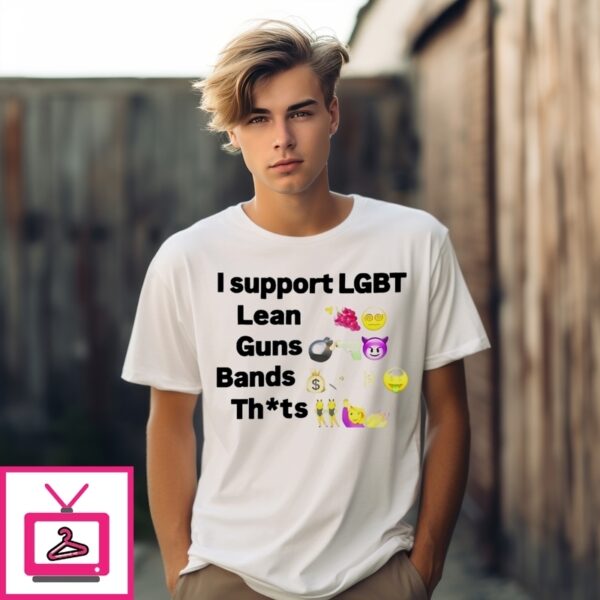 Die Finessing I Support Lgbt Lean Guns Bands T-Shirt