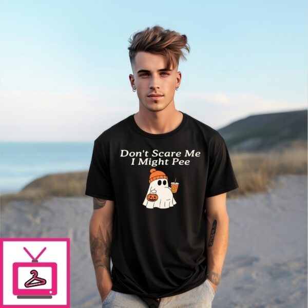 Don’T Scare Me I Might Pee Halloween Pregnant Ghost T-Shirt