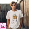 Frog Wear Pumpkin Outfit Ready For Halloween T-Shirt