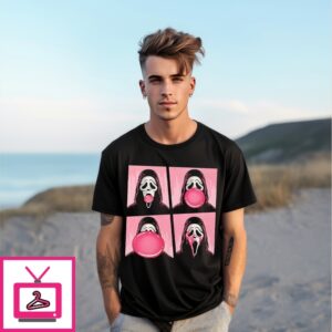 Ghostface Bubble Pink Gum Halloween T-Shirt Ghostface Bubble Pink Gum Halloween T-Shirt