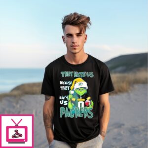Grinch They Hate Us Because They’Re Not Us Packers Christmas T-Shirt