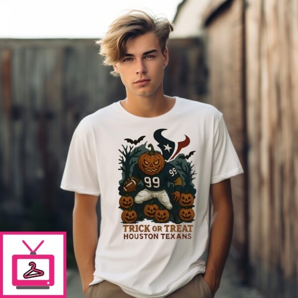 Houston Texans Pumpkin Player Trick Or Treat Halloween 2025 T-Shirt