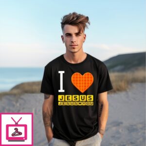 I Love Jesus Waffle Heart Christian T-Shirt I Love Jesus Waffle Heart Christian T-Shirt