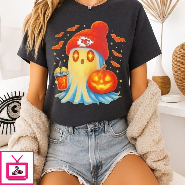 Kansas City Chiefs Ghost Spooky Season 2025 Halloween T-Shirt
