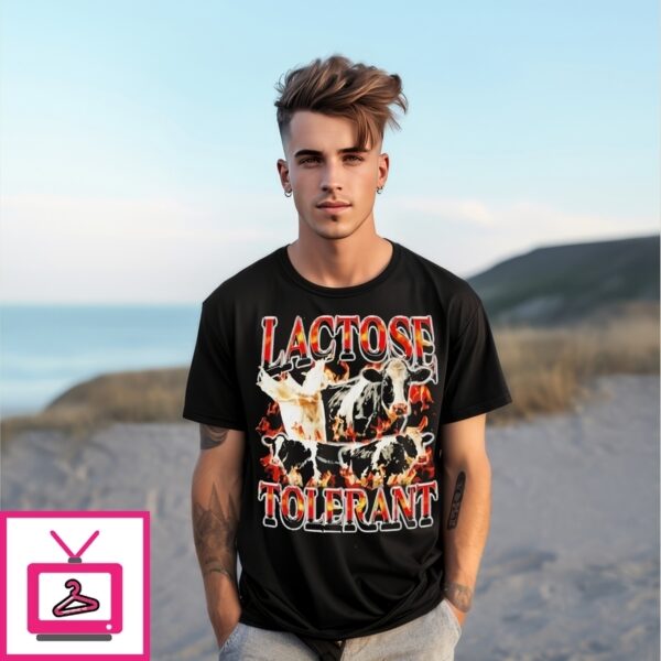 Lactose Tolerant Dairy Cow Graphic T-Shirt