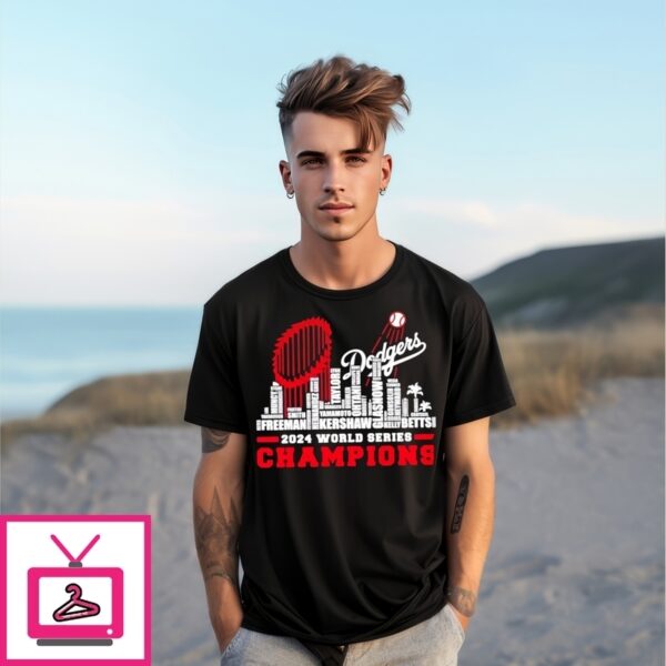 Los Angeles Dodgers The Champions Of 2024 World Series Skyline T-Shirt